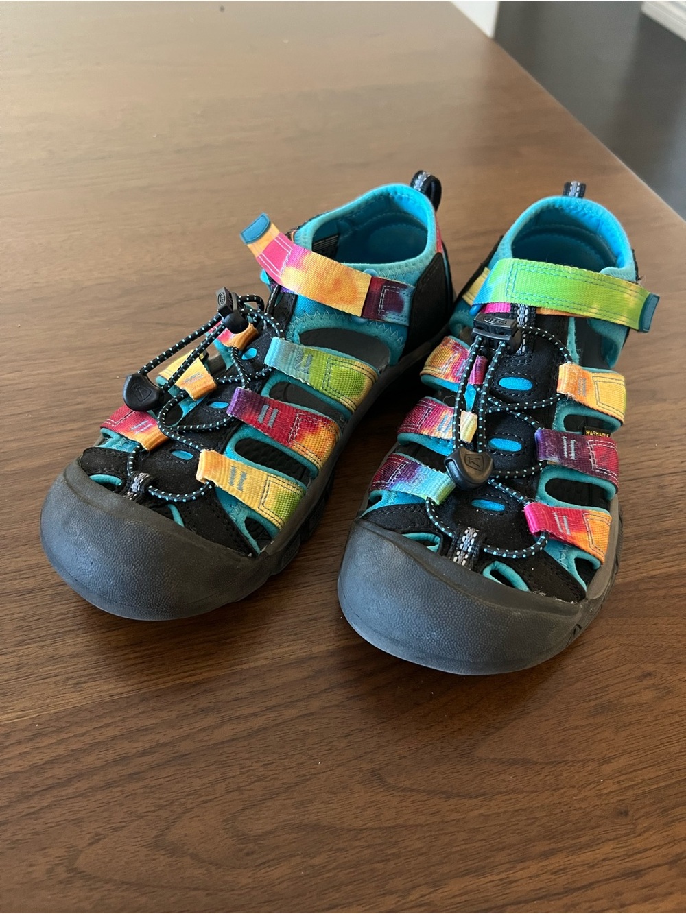 Keen Kids Rainbow Strappy Sandals - Black with Multicolor Straps